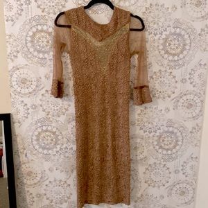 Nude bodycon dress